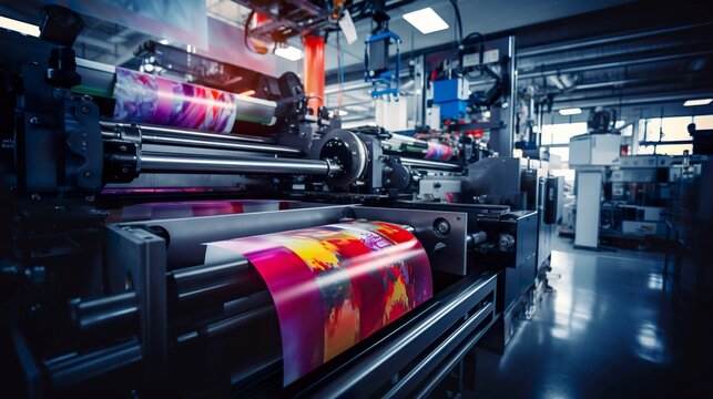 A photo of a flexographic printing press
