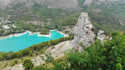 panorama of the lake at Guadalest Castle