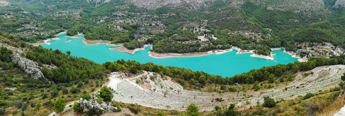 panorama of the lake at Guadalest Castle