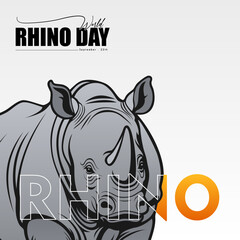 World Rhino Day. September 22. suitable for posters, banners, World Rhino Day greeting cards