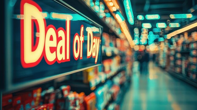Incredible Black Friday Deal of the Day Sign on Storefront, Alluring Consumers with Copy Space for Promotions