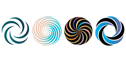 Colorful Abstract Fractal, Rotation, Repeat, Spiral, Circle Shape For Logo, Design Concept, Poster, Banner, Wallpaper, Business Presentation, Web And Print, Geometric Art Design Vector Illustration.	