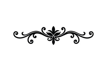 Damask baroque ornament border and frame ornament Floral vector ornament black silhouette