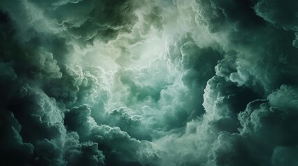 Dramatic Sky with a Contrast of White and Dark Clouds in Majestic Setting