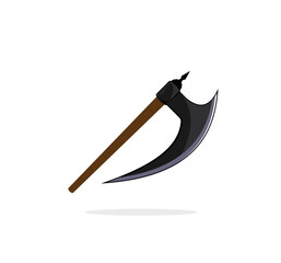 wooden axe blade vector element illustration