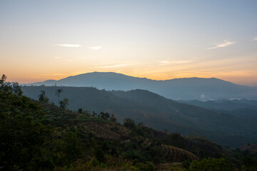 Fototapeta premium Mountain covered with clouds