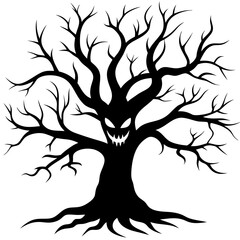 scary tree vector