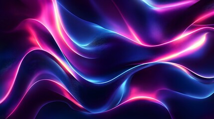 Obraz premium Abstract Neon Lights Background - Pink and Blue Waves