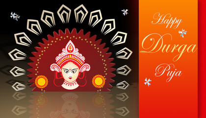 Durga Puja Greetings Card Illustration 1