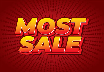 Most sale. Text effect in 3D style with good colors