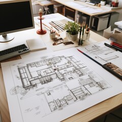 AI generator image of engineer designing and building a house By simulating the model Before actual construction