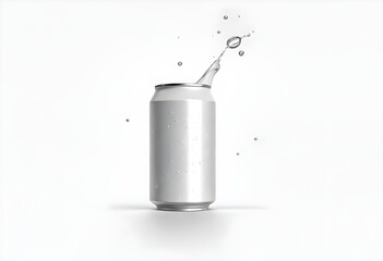 Can with Water Drops Mockup