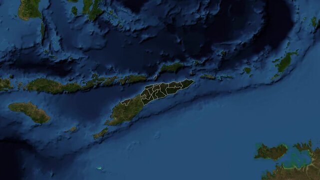 Zoom from Earth to East Timor. (with Provinces) World map and globe animation. Images from NASA