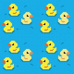 Colorful abstract duck pixel pattern 