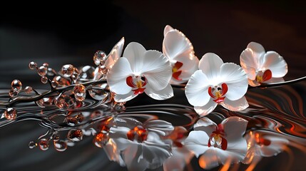 Fototapeta na wymiar An artist and designer's view of the delightful orchids. Beauty, tenderness, style, graphic resources