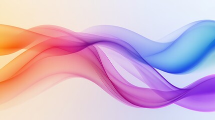 Fototapeta premium Abstract colorful wavy lines with smooth flow and blur effect on white background.