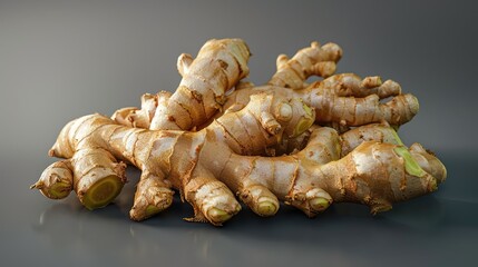 ginger root on white