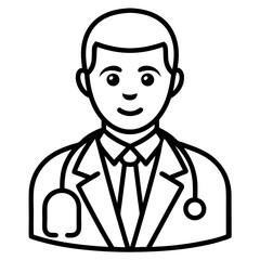 A line art doctor icon