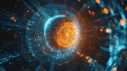 Obraz premium AI's Fractal Embrace: Where Human and Machine Intelligence Collide 1