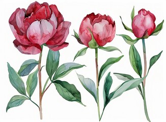 a drawing of roses by peonies