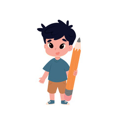 child with pencil