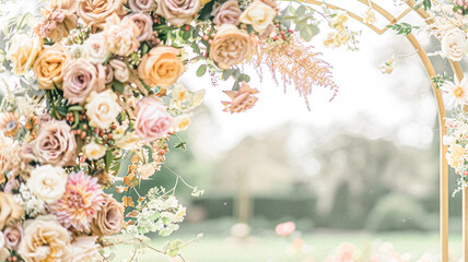 Grand wedding decoration in the country manor, floral decor and event celebration, flowers, wedding aisle and tablescape in the garden, English countryside style idea