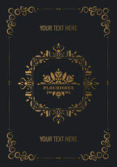Luxury ornament greeting card vector template