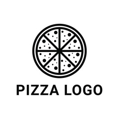 pizza logo design concept idea outline style