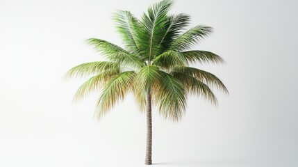 Single Palm Tree on a White Background