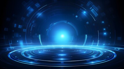 blue Abstract technology background circles digital hi-tech technology design background. concept innovation. vector illustration