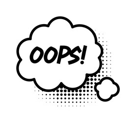 Comic speech bubble with halftone shadow. Illustration in pop art style