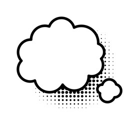 Comic speech bubble with halftone shadow. Illustration in pop art style