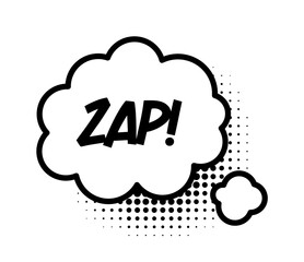 Comic speech bubble with halftone shadow. Illustration in pop art style