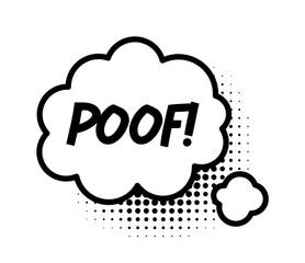 Comic speech bubble with halftone shadow. Illustration in pop art style