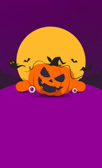  Halloween Night with Jack-o'-Lantern Man