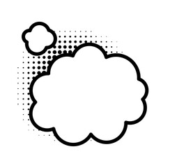 Comic speech bubble with halftone shadow. Illustration in pop art style