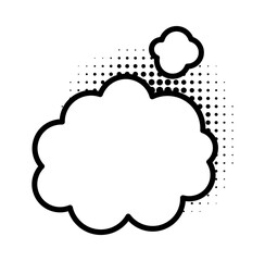 Comic speech bubble with halftone shadow. Illustration in pop art style