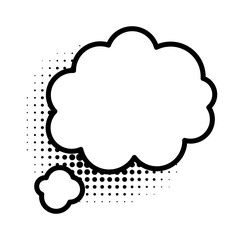 Comic speech bubble with halftone shadow. Illustration in pop art style