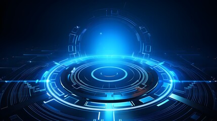 blue Abstract technology background circles digital hi-tech technology design background. concept innovation. vector illustration