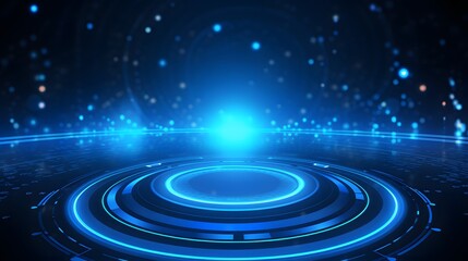 Obraz premium blue Abstract technology background circles digital hi-tech technology design background. concept innovation. vector illustration