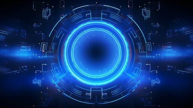 blue Abstract technology background circles digital hi-tech technology design background. concept innovation. vector illustration