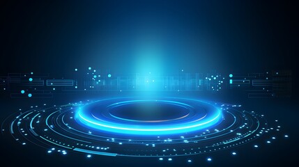 Obraz premium blue Abstract technology background circles digital hi-tech technology design background. concept innovation. vector illustration