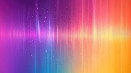 Dynamic illustration of sound wave lines with a rainbow gradient. Abstract background highlighting vibrant motion and colorful representation of speech or audio.