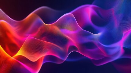 Fototapeta premium Dynamic sound wave illustration with colorful gradients representing voice and audio energy. Abstract background with fluid lines and vibrant hues.