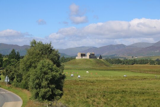 Ruthven Barracks, Inverness-shire, with the Monadhliath Mountains in the background.