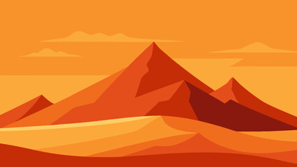 Landscape mountain dessert vector