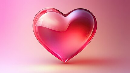 Elegant heart-shaped vector illustration with a smooth gradient in shades of red and pink. Ideal for Valentine's Day backgrounds, romantic posters, or digital designs.