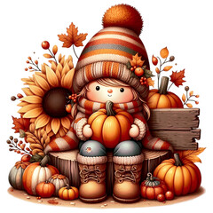 Autumn Fall Gnome Thanksgiving generative ai