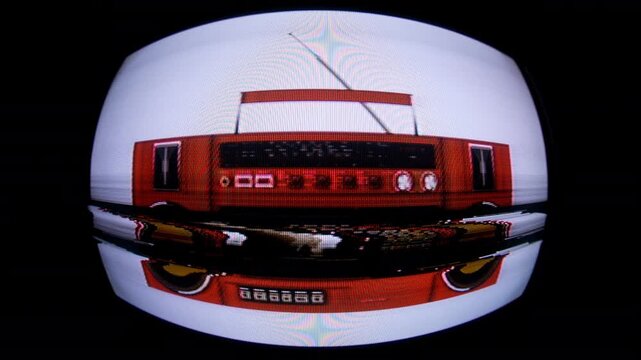 ghetto blasters and retro radios with glitch