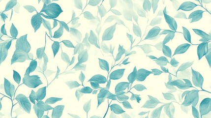 Fototapeta premium Turquoise botanical wallpaper. 